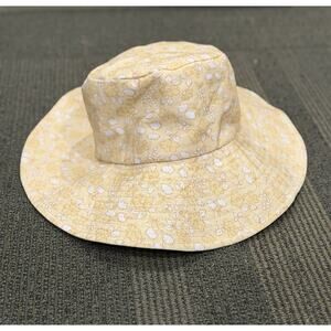 Madewell Sunhat Packable Cotton Linen, Size M/L in Pressed Sunflower Pattern NWT
